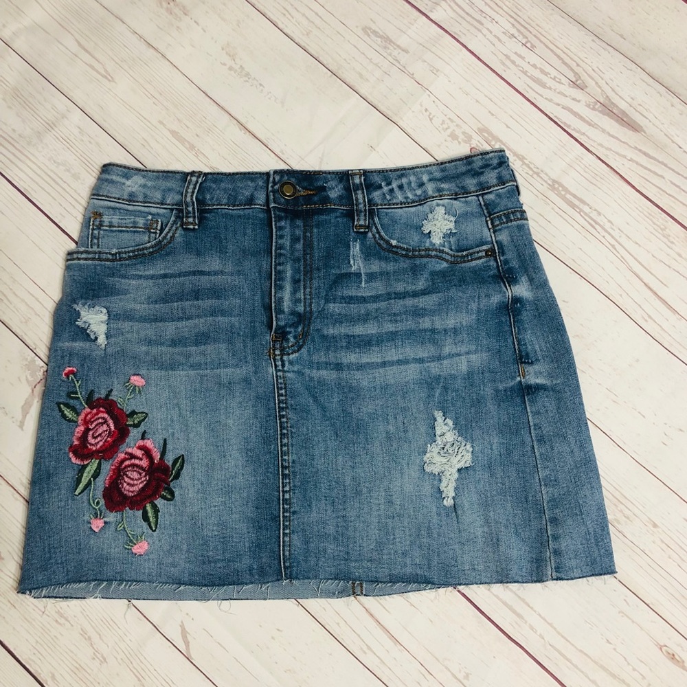 Denim mini skirt